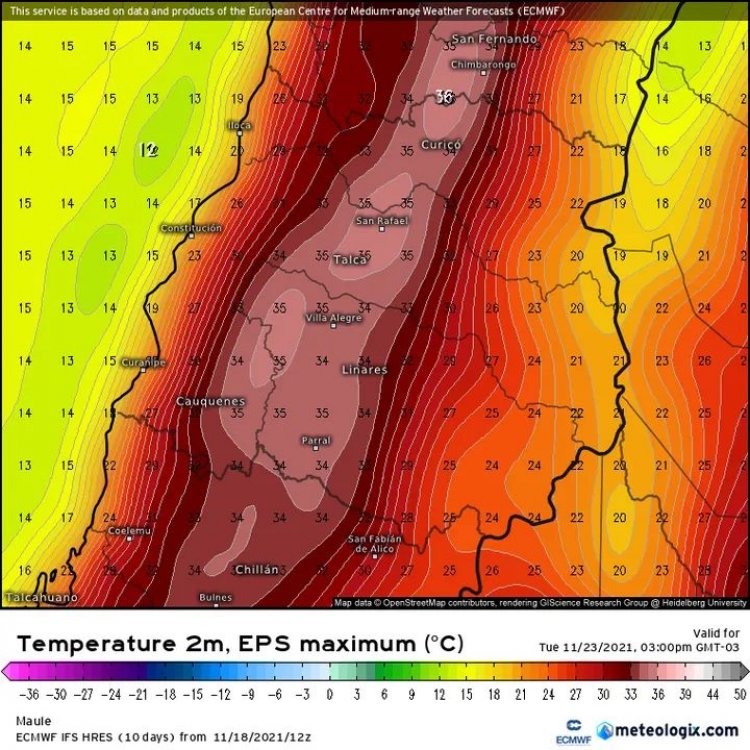 "Ola de calor" en el Maule