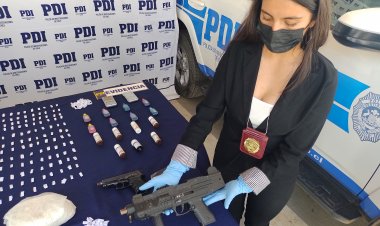 Operativo antidrogas: PDI incauta subametralladora y pistola de la policía Argentina tras allanar 10 domicilios en Linares y Longaví