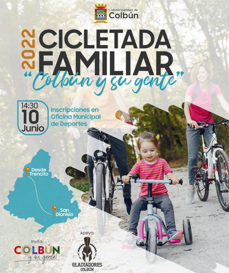 Cicletada familiar en el marco del aniversario de la comuna de Colbún