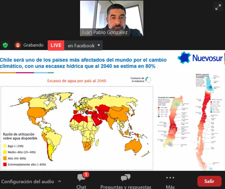 Nuevosur expone desafíos del cambio climático y acciones desarrolladas para enfrentar la sequía estructural