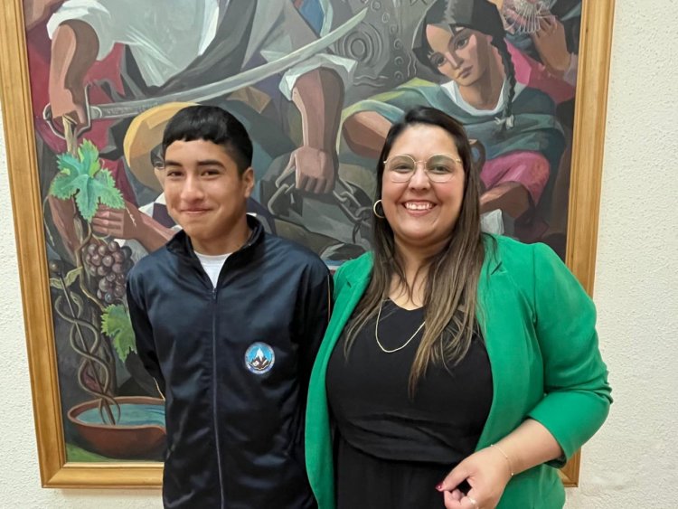 Franco Yáñez, joven promesa deportiva se reunión con delegada Priscila González