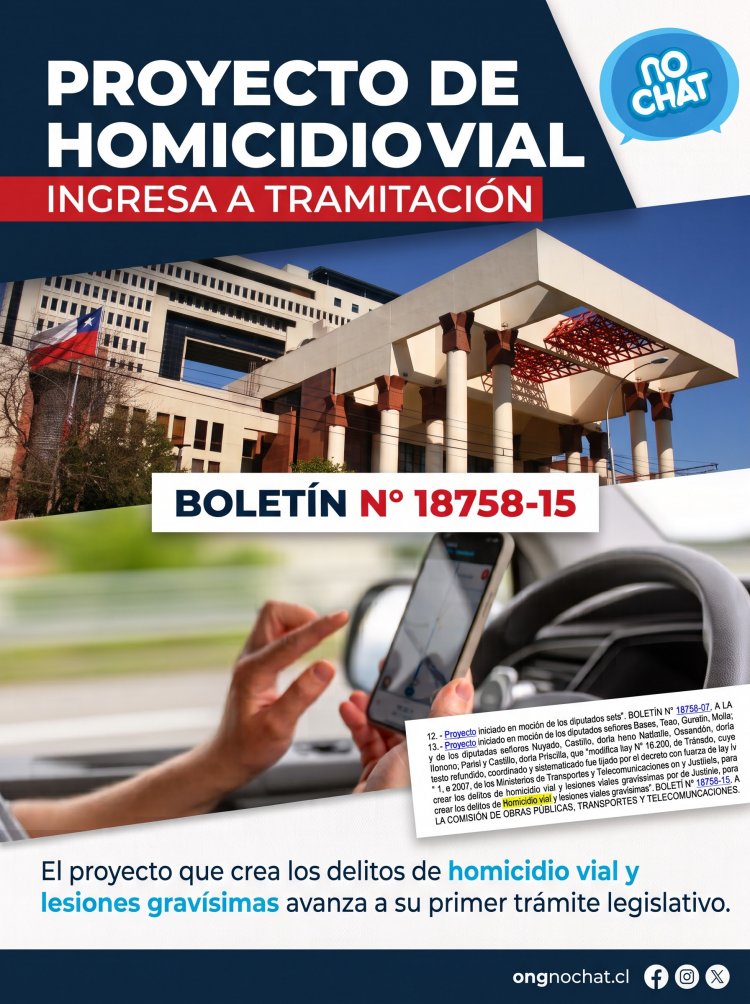 Proyecto que crea los delitos de homicidio vial y lesiones gravísimas ingresa a su primer trámite legislativo