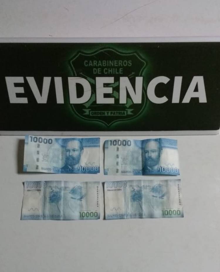 Billetes falsos en ramadas de Longaví