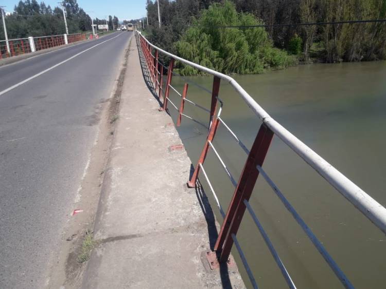 Mal estado de barandas en puente Putagán