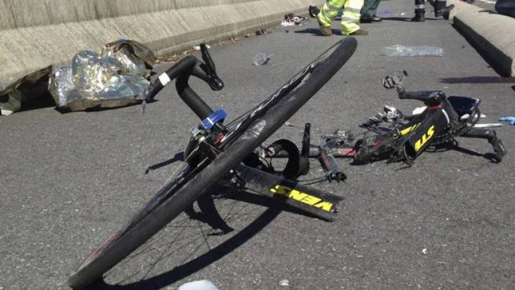 Grave ciclista accidentado en sector de San Juan