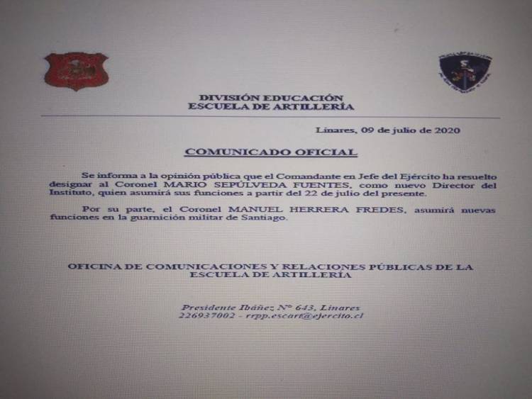 #Exclusivo: Ejército traslada a director de la Escuela de Artillería tras denuncia de oficiales por mal uso de recursos logísticos