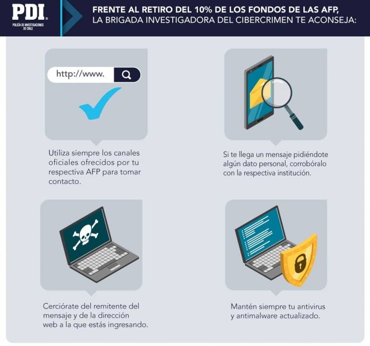 PDI y Fiscalía Regional alertan a la ciudadanía sobre posibles ciberestafas