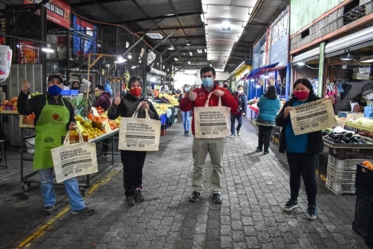 Intendente difundió entrada en vigencia de Ley que prohíbe la entrega de Bolsas Plásticas en el pequeño comercio