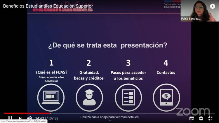 Más de mil personas se conectaron en taller virtual sobre Beneficios Estudiantiles del CFT Estatal del Maule