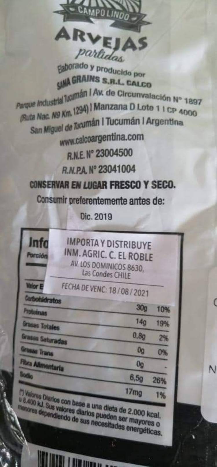 JUNAEB llama a no consumir arvejas entregadas en canastas escolares en las comunas de Parral, Longaví, Cauquenes y Retiro